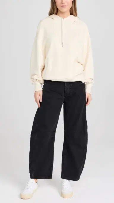Free People We The Free Good Luck Mid-Rise Barrel Jeans Soundwave 30 | Thumbnail 5