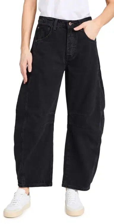 Free People We The Free Good Luck Mid-Rise Barrel Jeans Soundwave 30 | Thumbnail 1