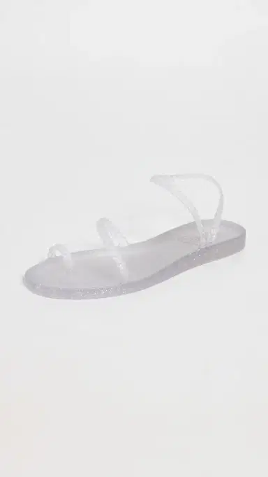 Ancient Greek Sandals Eleftheria Jelly Sandals Clear/Silver Glitter 38 | Thumbnail 2