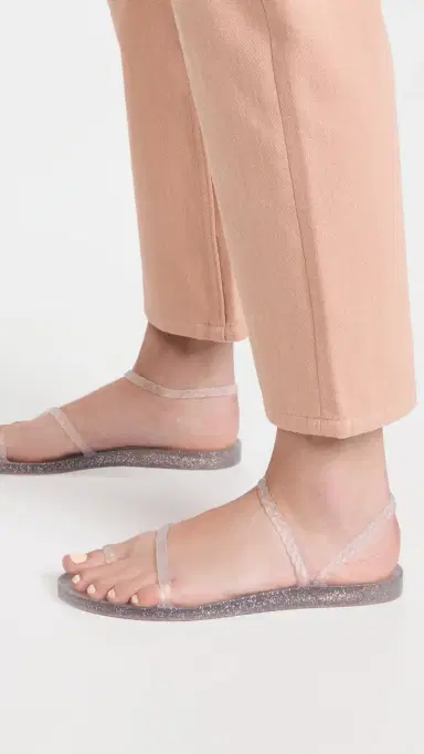 Ancient Greek Sandals Eleftheria Jelly Sandals Clear/Silver Glitter 38 | Thumbnail 4
