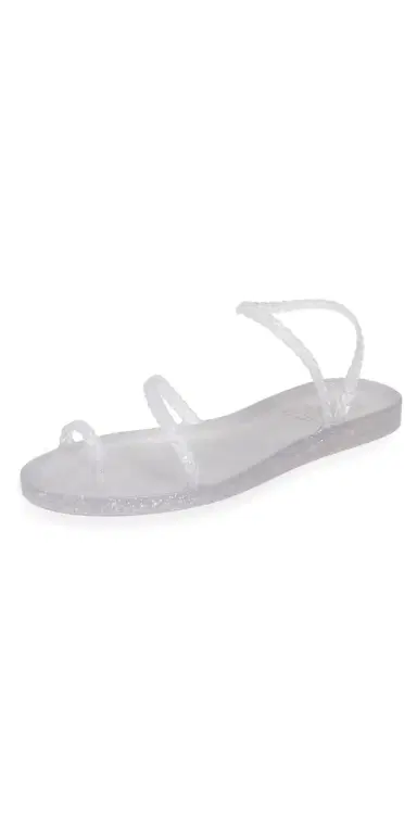 Ancient Greek Sandals Eleftheria Jelly Sandals Clear/Silver Glitter 38 | Thumbnail 1
