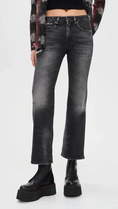 R13 Joan Cropped Flare Jeans | Thumbnail 2 R13 Joan Cropped Flare Jeans | Thumbnail 2