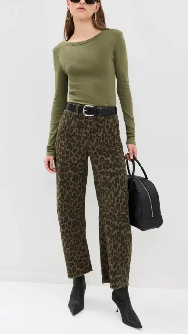 Le Jean Utility Soft Barrel Jeans Dark Leopard | Thumbnail 5