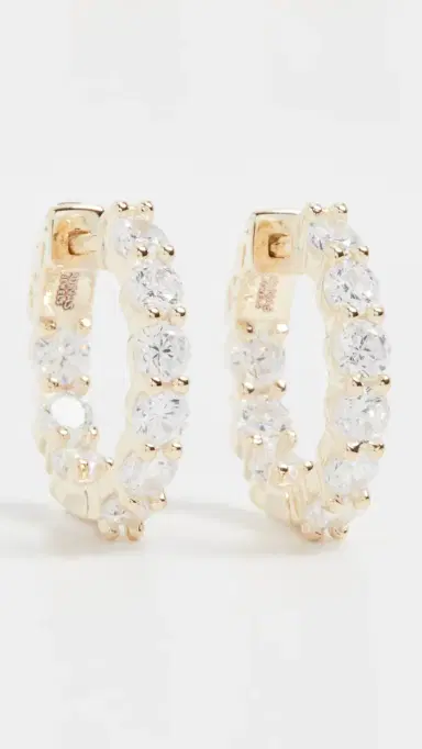 By Adina Eden Mini Round Hoop Earrings Gold (16 mm) One Size | Thumbnail 2