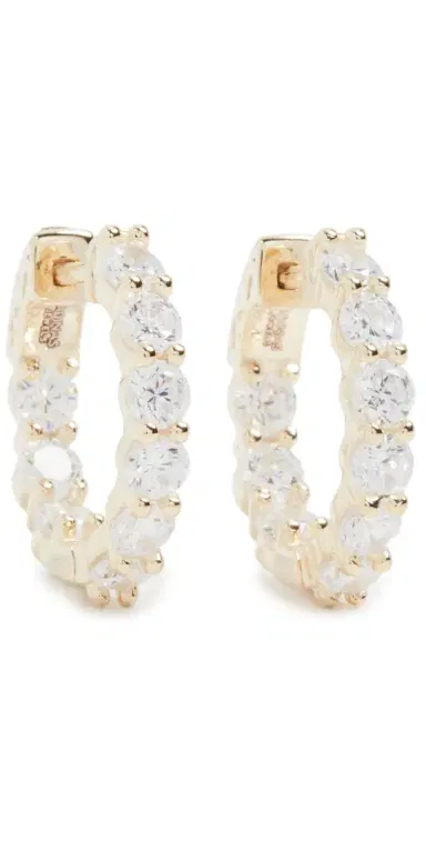 By Adina Eden Mini Round Hoop Earrings Gold (16 mm) One Size | Thumbnail 1