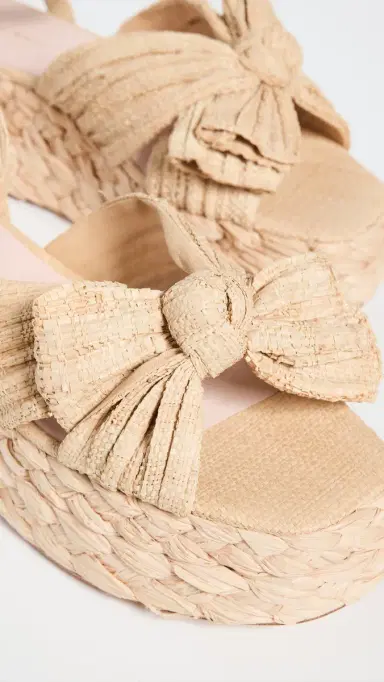 Loeffler Randall Gaby Pleated Bow Braided Espadrilles Natural 10 | Thumbnail 6