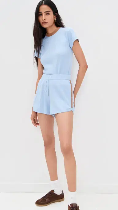 LE BOP Track Shorts Pale Blue | Thumbnail 2