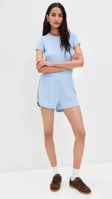 LE BOP Track Shorts Pale Blue | Thumbnail 6