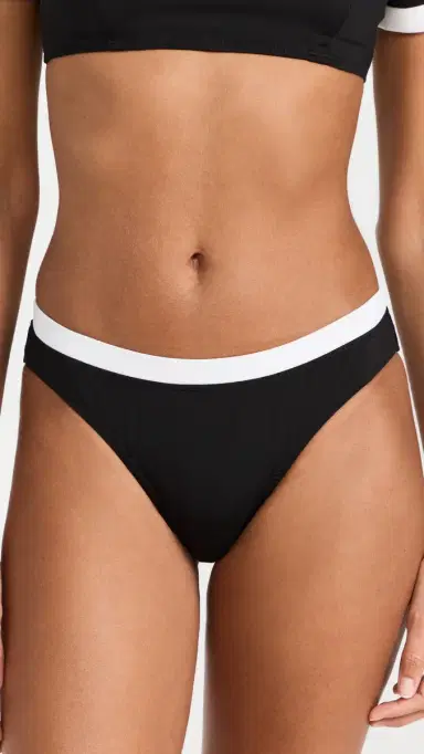 Staud Gemma Bikini Bottoms Black/White M | Thumbnail 2 Staud Gemma Bikini Bottoms Black/White M | Thumbnail 2
