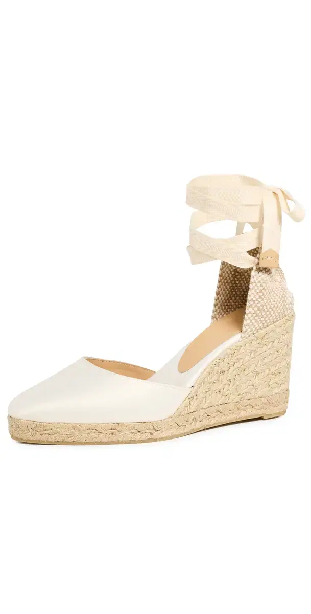 Castañer Joyce Satin Espadrilles Crudo Satin