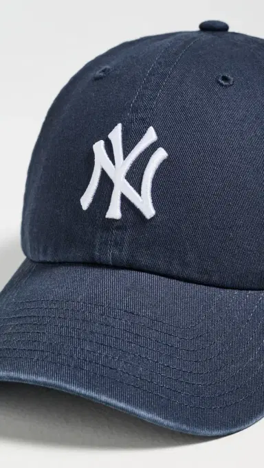 Sporty & Rich Yankees Serif Cap Dark Navy One Size | Thumbnail 5