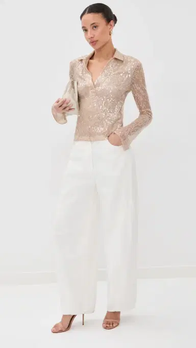Veronica Beard Meryl Top Champagne | Thumbnail 5 Veronica Beard Meryl Top Champagne | Thumbnail 5