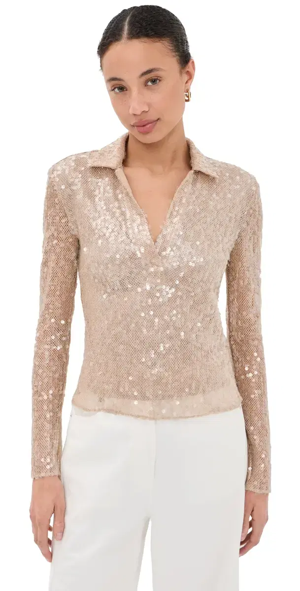 Veronica Beard Meryl Top Champagne