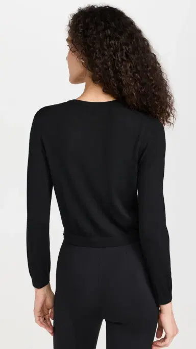Theory Crop Crew Cardigan Black P | Thumbnail 3