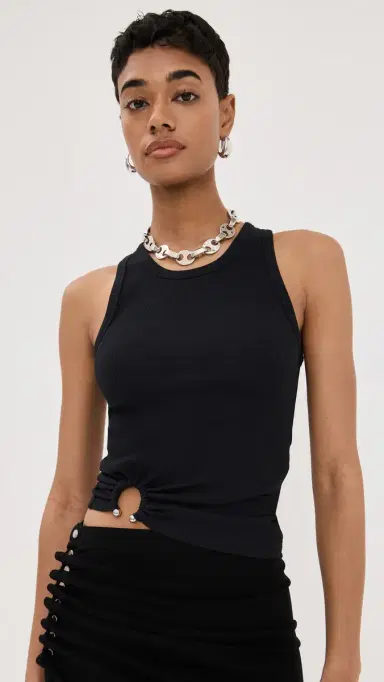Rabanne Tank Top with Signature Piercing Black 40 | Thumbnail 2 Rabanne Tank Top with Signature Piercing Black 40 | Thumbnail 2