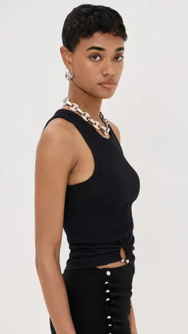 Rabanne Tank Top with Signature Piercing Black 40 | Thumbnail 4 Rabanne Tank Top with Signature Piercing Black 40 | Thumbnail 4