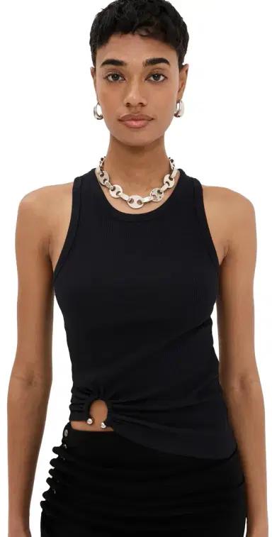 Rabanne Tank Top with Signature Piercing Black 40 | Thumbnail 1 Rabanne Tank Top with Signature Piercing Black 40 | Thumbnail 1