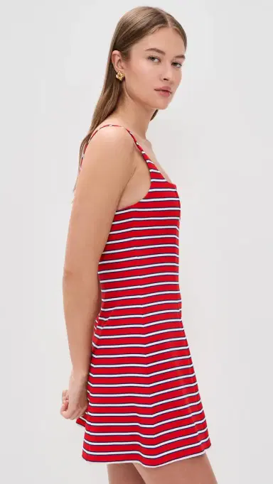 ALICE + OLIVIA Julia Scoop Neck Mini Dress Teakwood Chili Pepper | Thumbnail 5