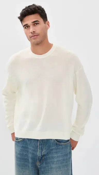 Frame Lightweight Cashmere Blend Sweater Off White | Thumbnail 2 Frame Lightweight Cashmere Blend Sweater Off White | Thumbnail 2