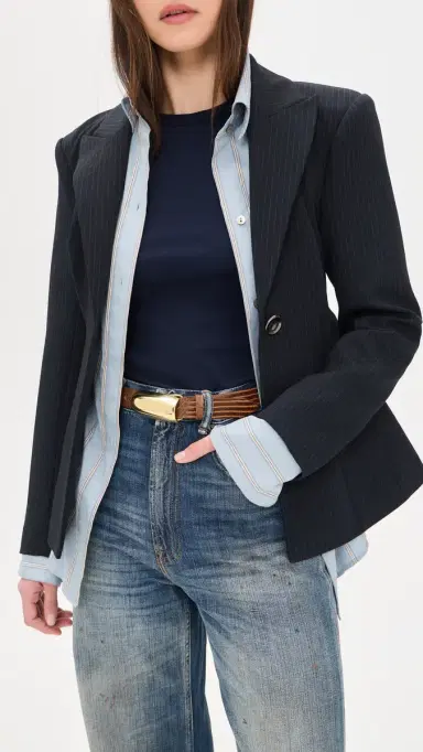 L'AGENCE Marlowe Leather Belt Cognac izard | Thumbnail 3