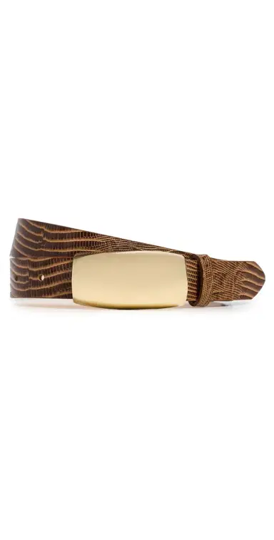 L'AGENCE Marlowe Leather Belt Cognac izard | Thumbnail 1