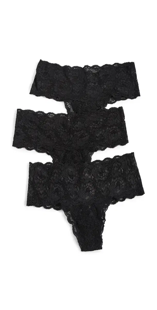 Cosabella Never Say Never Comfy Thongs 3 Pack Blk Blk Blk
