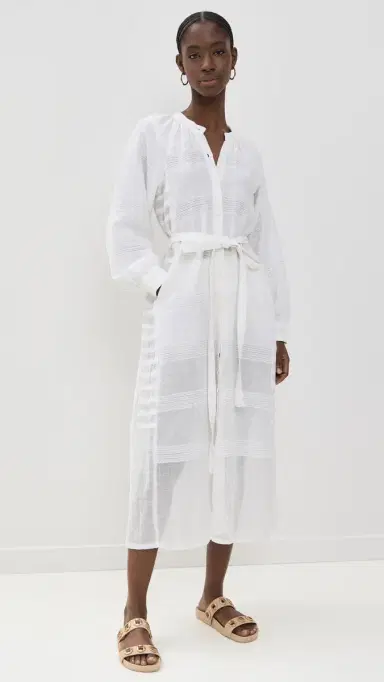 Lemlem Makeda Button Up Dress Abira White | Thumbnail 2