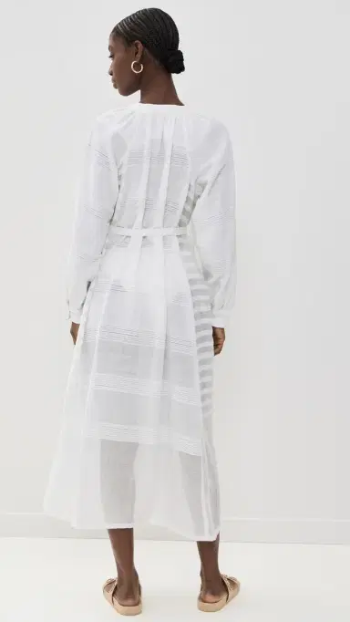Lemlem Makeda Button Up Dress Abira White | Thumbnail 3