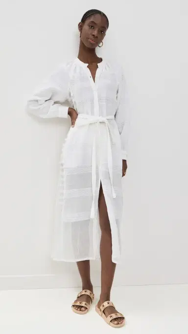 Lemlem Makeda Button Up Dress Abira White | Thumbnail 5