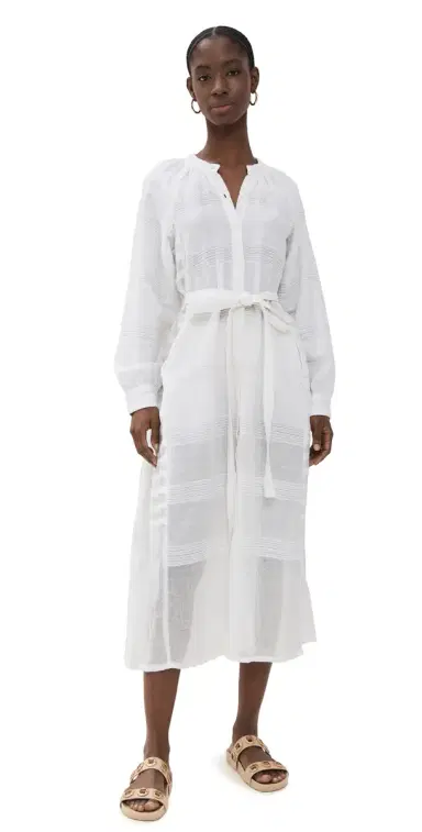 Lemlem Makeda Button Up Dress Abira White | Thumbnail 1