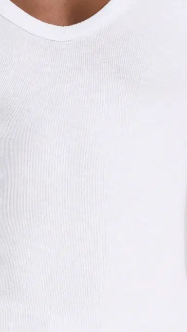 ENZA COSTA Textured Rib U Tee White M | Thumbnail 6