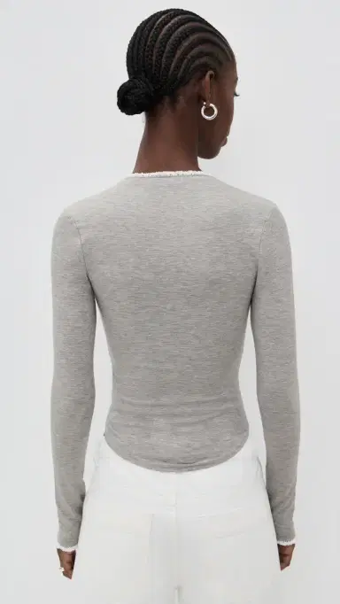 The Line by K Nero Top Heather Gray | Thumbnail 3 The Line by K Nero Top Heather Gray | Thumbnail 3