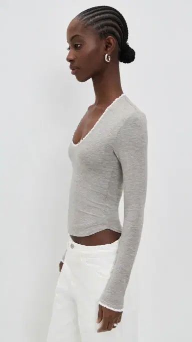 The Line by K Nero Top Heather Gray | Thumbnail 4 The Line by K Nero Top Heather Gray | Thumbnail 4