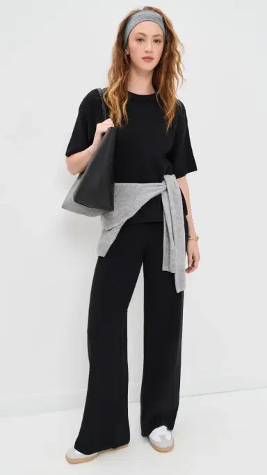 English Factory Collar Knit Half Sleeves Top Black | Thumbnail 5 English Factory Collar Knit Half Sleeves Top Black | Thumbnail 5