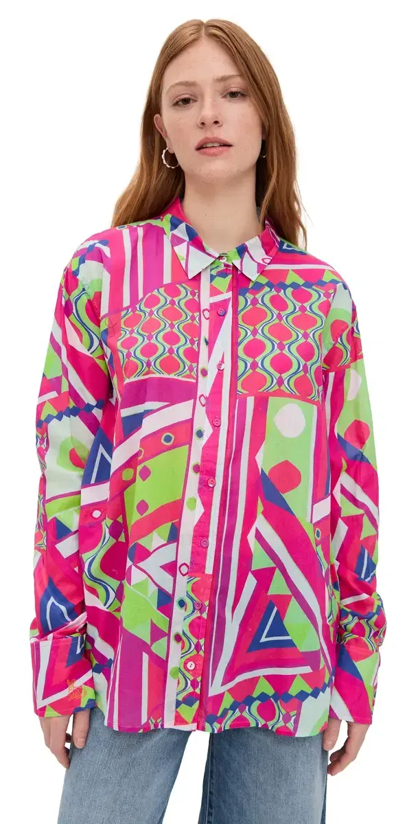 Classic Button Down Prism Geo Magenta Grove One Size