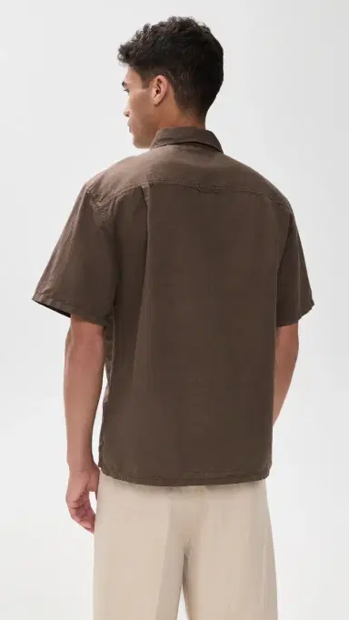 Knickerbocker Cotton Linen Shirt Mocha | Thumbnail 3