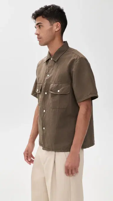 Knickerbocker Cotton Linen Shirt Mocha | Thumbnail 4