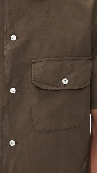 Knickerbocker Cotton Linen Shirt Mocha | Thumbnail 6