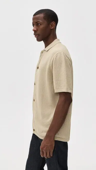 Rhythm Textured Knit Short Sleeve Shirt | Thumbnail 4 Rhythm Textured Knit Short Sleeve Shirt | Thumbnail 4