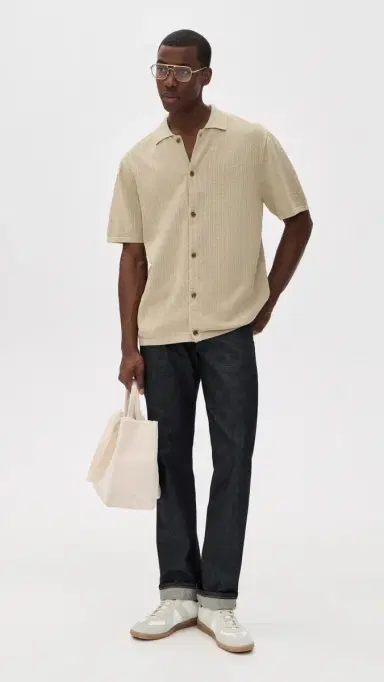 Rhythm Textured Knit Short Sleeve Shirt | Thumbnail 5 Rhythm Textured Knit Short Sleeve Shirt | Thumbnail 5