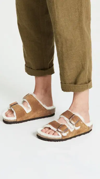 Birkenstock Arizona Shearling Sandals Mink 39 | Thumbnail 3