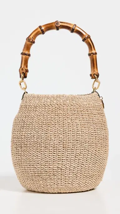 Clare V. Clare V. Pot de Miel with Bamboo Handle Natural One Size | Thumbnail 2 Clare V. Clare V. Pot de Miel with Bamboo Handle Natural One Size | Thumbnail 2