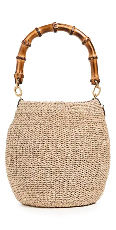 Clare V. Clare V. Pot de Miel with Bamboo Handle Natural One Size | Thumbnail 1 Clare V. Clare V. Pot de Miel with Bamboo Handle Natural One Size | Thumbnail 1