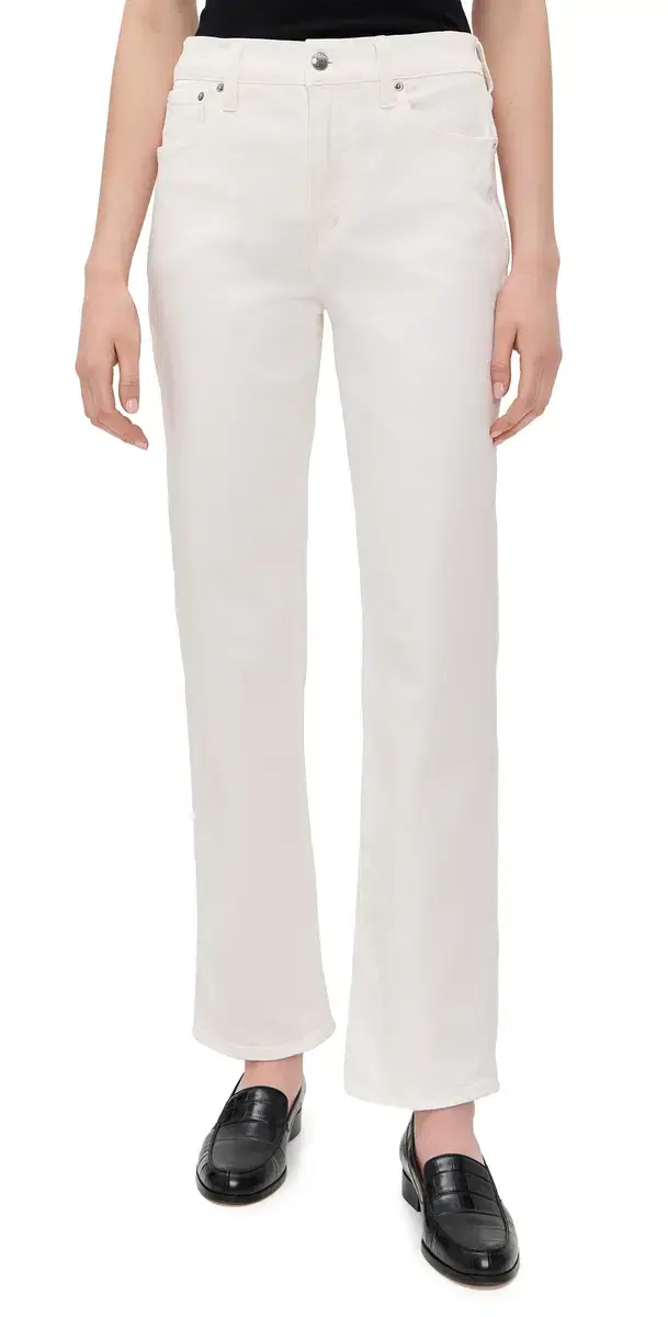 The Longline Straight Jeans In Tile White Tile White