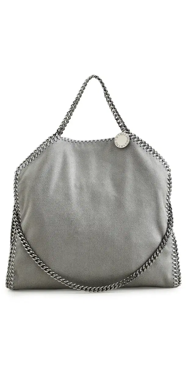 Stella McCartney Falabella Vegan Shaggy Deer Fold Over Tote Bag Light Grey One Size