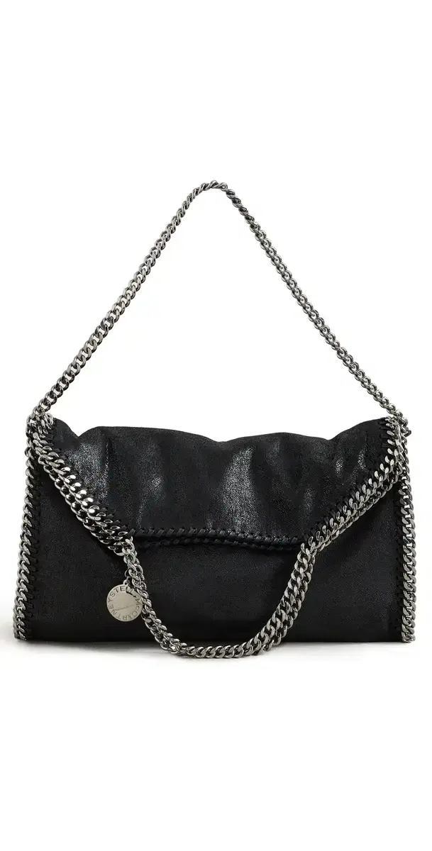 Stella McCartney Falabella Vegan Shaggy Deer Fold Over Tote Bag Black One Size