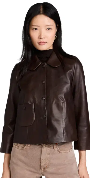 Ba&sh Milos Leather Jacket Marron 0 | Thumbnail 1