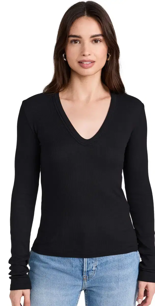 Verona U Neck hirt Jet Black