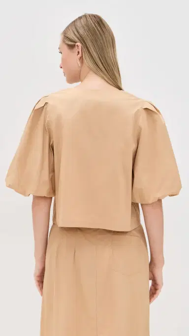 LE BOP Liza Puff Sleeve Shirt Tan | Thumbnail 3