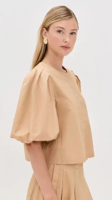 LE BOP Liza Puff Sleeve Shirt Tan | Thumbnail 4